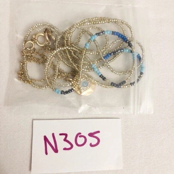 Beaded Third Eye Layered Chain Necklace - Picture 5 of 6